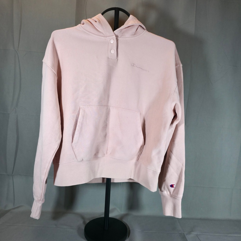 Champion Womens Snap Pullover Hoodie Evening Sand Pink CPW253TL09032 Small NWT